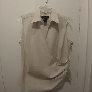 Cream Sleeveless Blouse Size 14